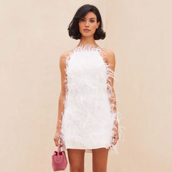 Cult Gaia | Shannon Dress | Cream | Feather | Large - Picture 1 of 5